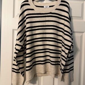 NWOT! Striped Black and Cream Sweater